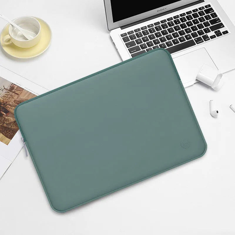 Mint green PU leather laptop liner bag for 13 inch notebook