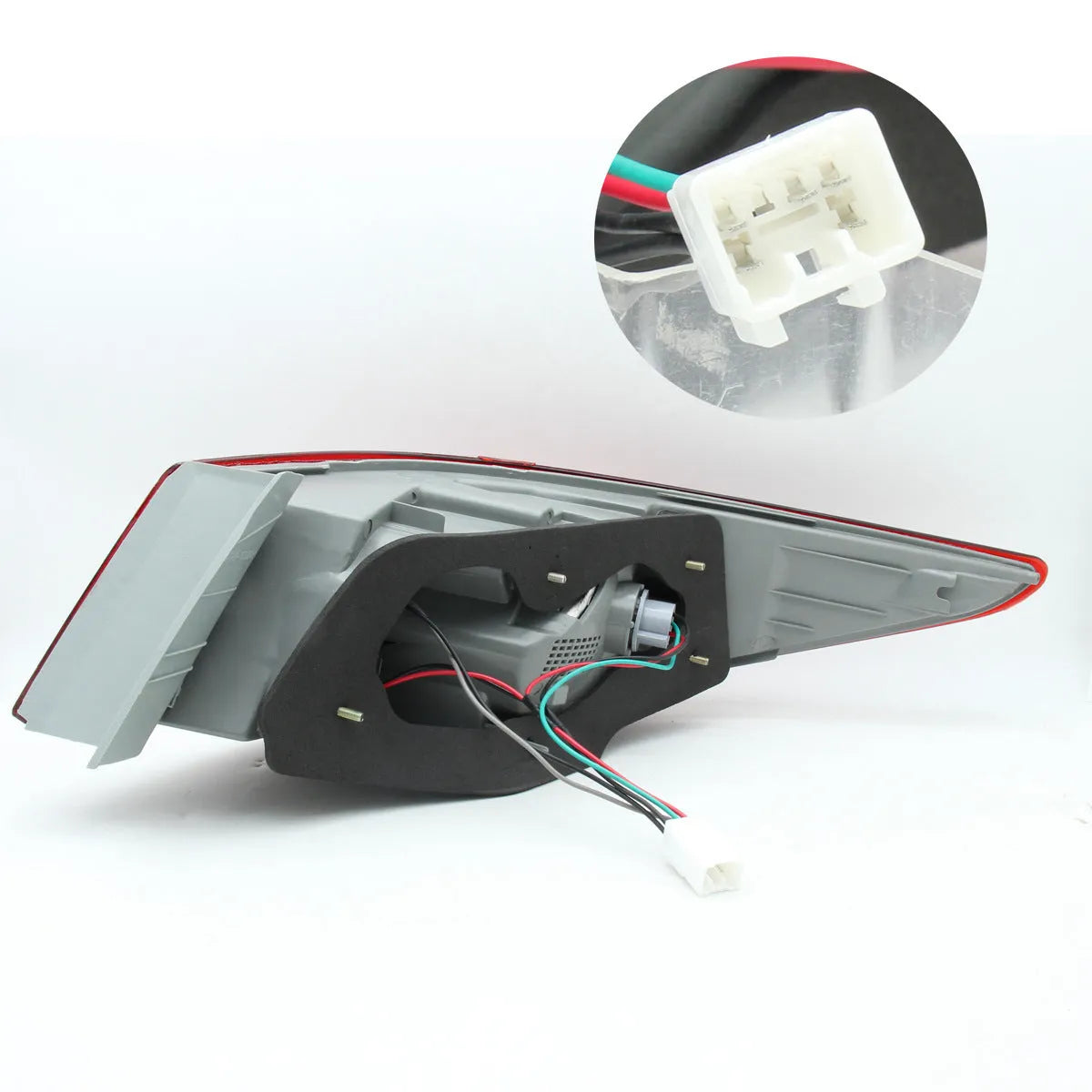 Hyundai Sonata 2011-2014 outer tail light assembly with red LED and black housing