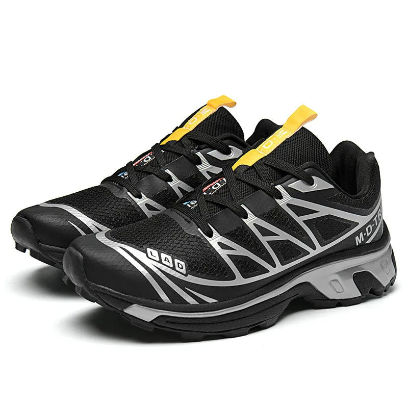 Men's and women's low-top outdoor hiking shoes in a casual sports style with lace-up front.