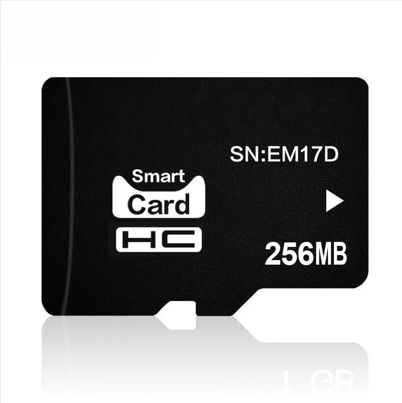 256MB TF series MicroSD memory card with dimensions 11mm by 15mm.