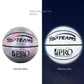 Creative fluorescent basketball with holographic reflective surface in Chroma and White colour options