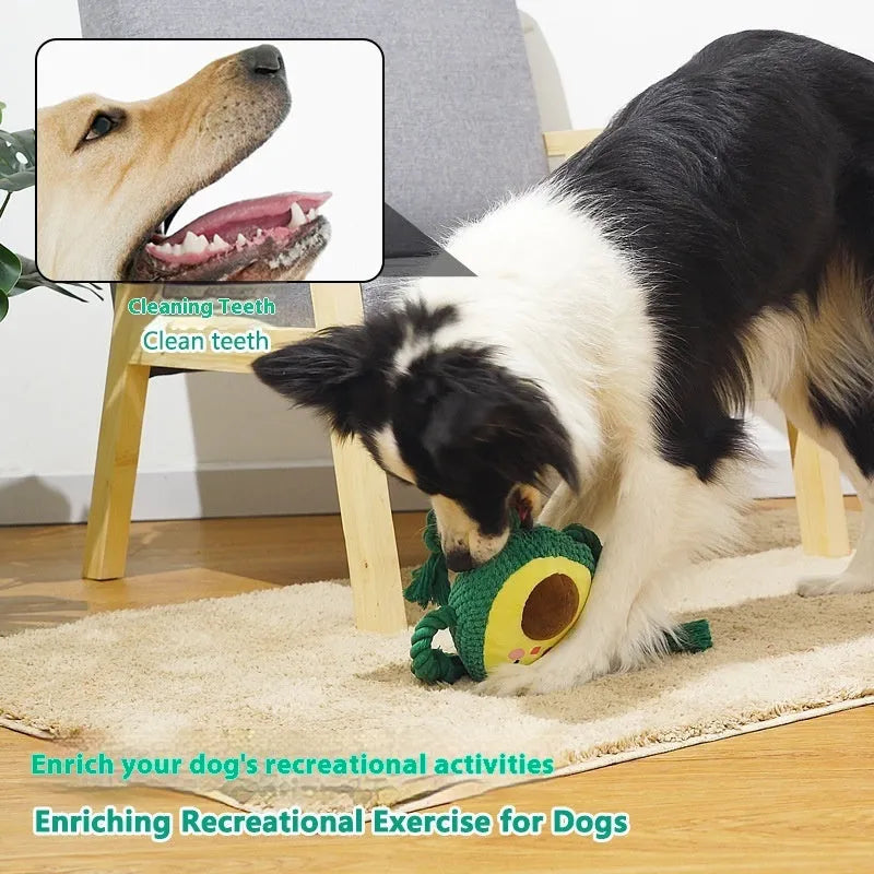 Green 14cm interactive plush dog toy with sound and bendable bite-resistant shape for big dogs