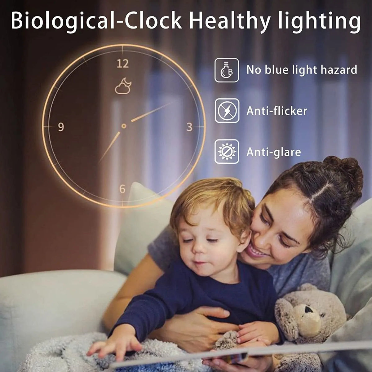 LED floor lamp with RGB uplight and white reading light, remote control, adjustable height 1.75m, 24W 2600 lumens