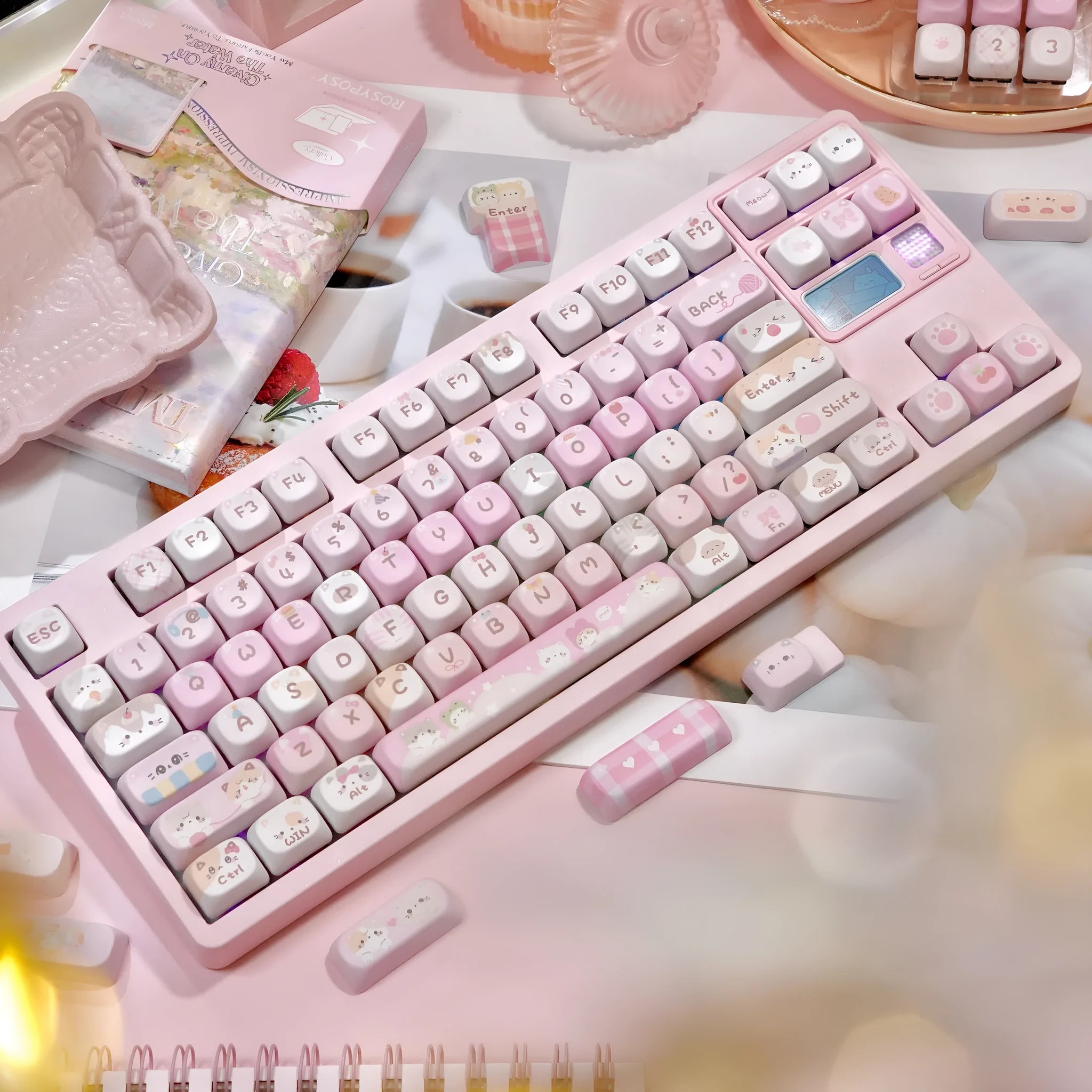 MOA Height profile mechanical keyboard key caps with cartoon artwork sublimated on all five sides