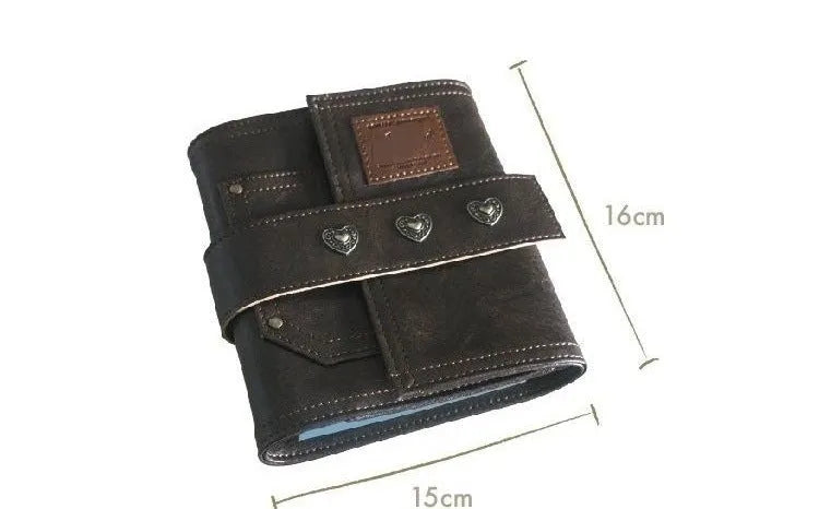 Brown A7 notebook with retro leather buckle and loose-leaf binding