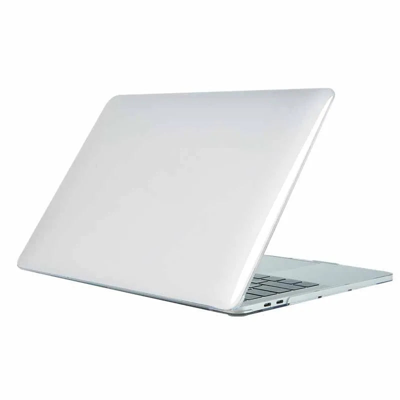Plastic transparent hard shell case for MacBook Air Pro with see-through logo