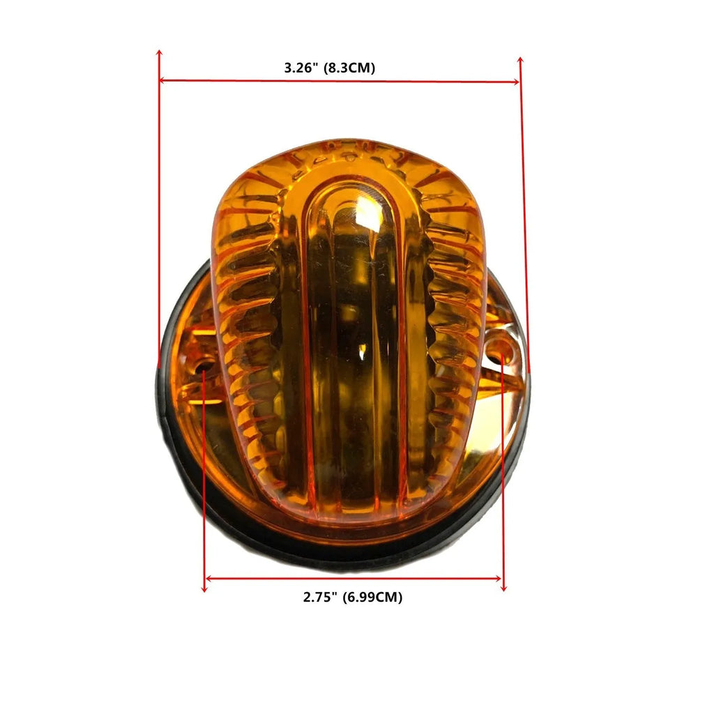 Five-piece LED roof cab marker light set with yellow polycarbonate lenses and mounting hardware