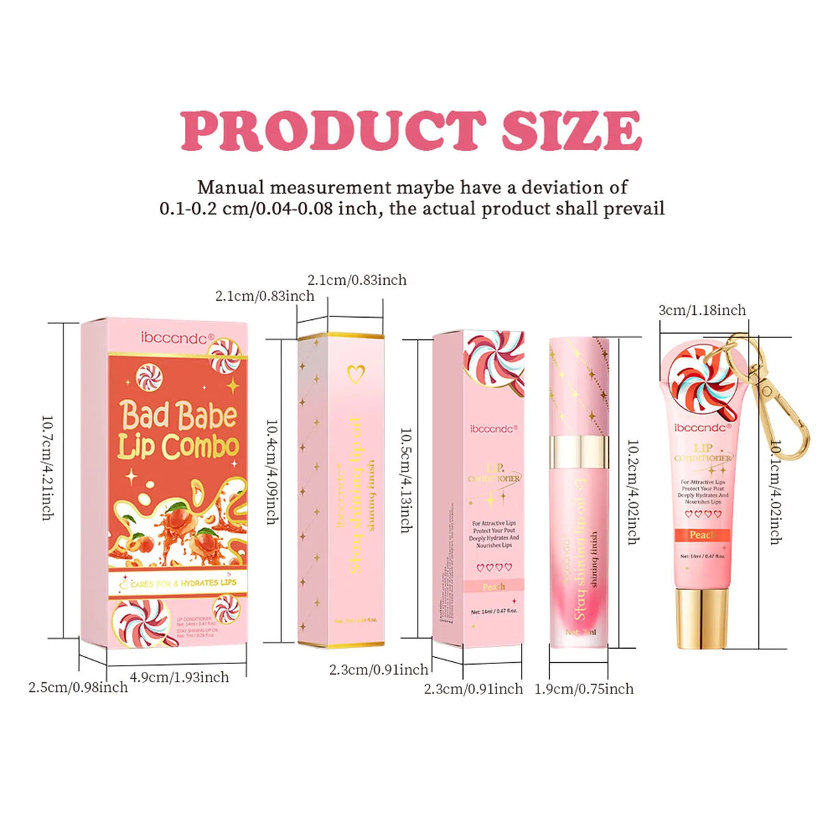 Peach flavour lip balm 14ml moisturising lip care set in lipstick format, foreign or domestic edition