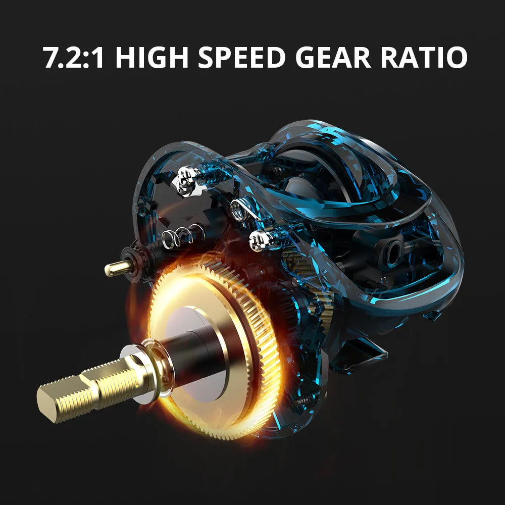 Drip Wheel lure fishing rod with integrated rocking wheel fishing reel