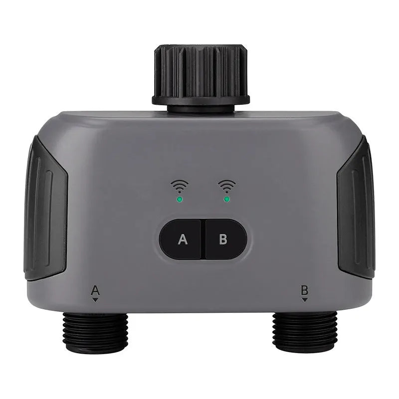 Bluetooth dual watering controller for mobile phone garden irrigation with IPX5 waterproof rating