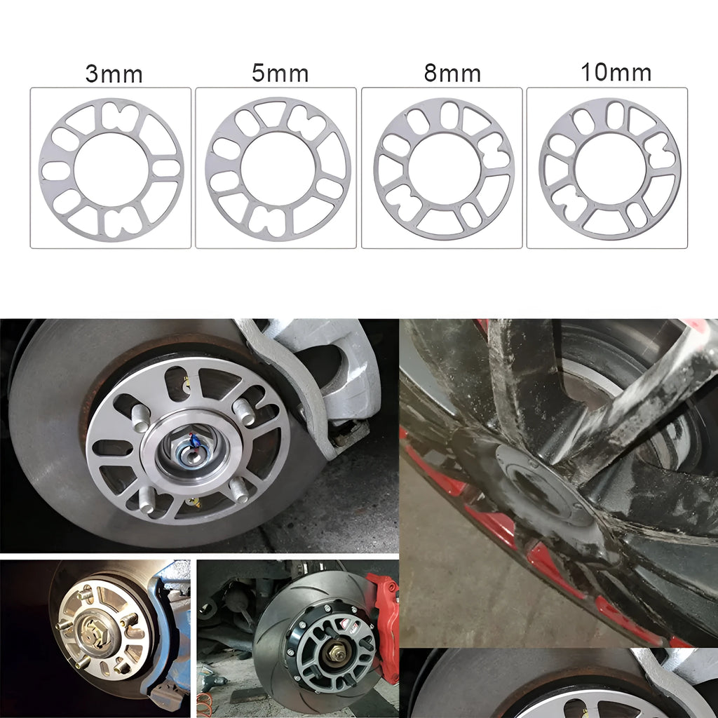 Automotive wheel hub widening gasket in 3mm 5mm 8mm 10mm thickness options for universal vehicle fit