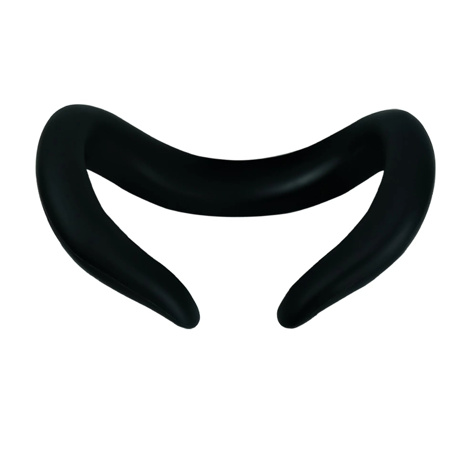 Silicone VR headset face mask replacement in black with clip belt attachment