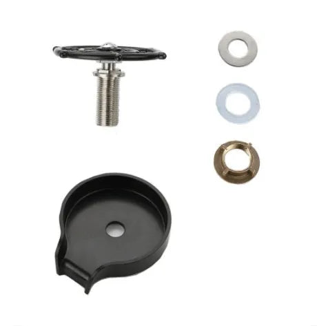 Stainless steel high pressure glass washer with black ABS base and copper hose connections