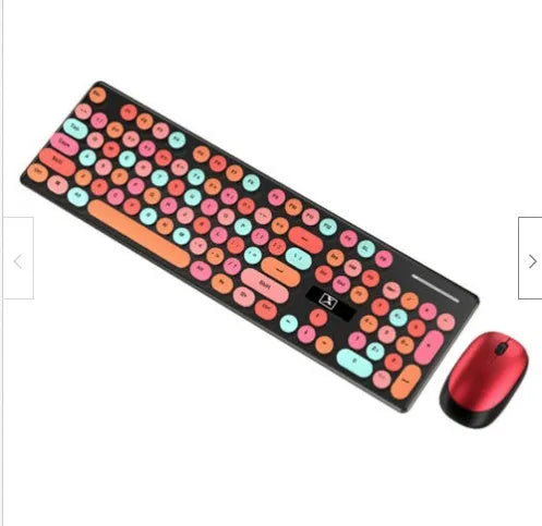Wireless punk keyboard and mouse set in vibrant yellow mixed colour with backlight keys