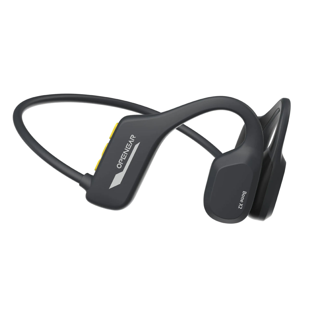 Bone conduction swimming Bluetooth headset with black ear-mounted design and 8GB onboard memory for waterproof audio