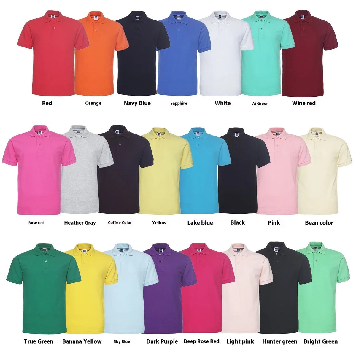 Plus size men's short sleeve polo shirt in solid colour with lapel collar