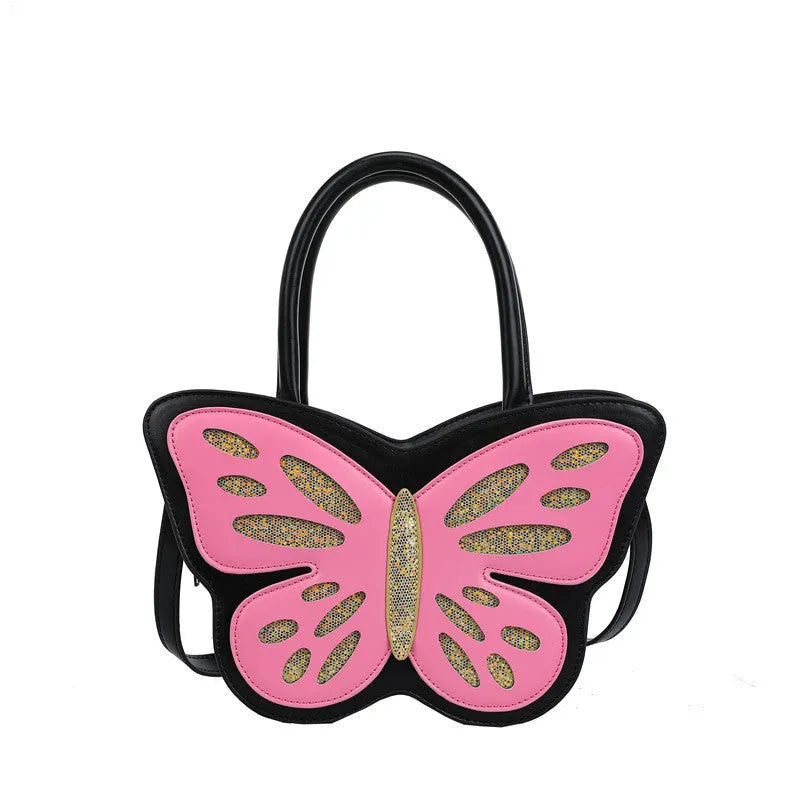 Small square crossbody bag in PU leather with contrast detailing
