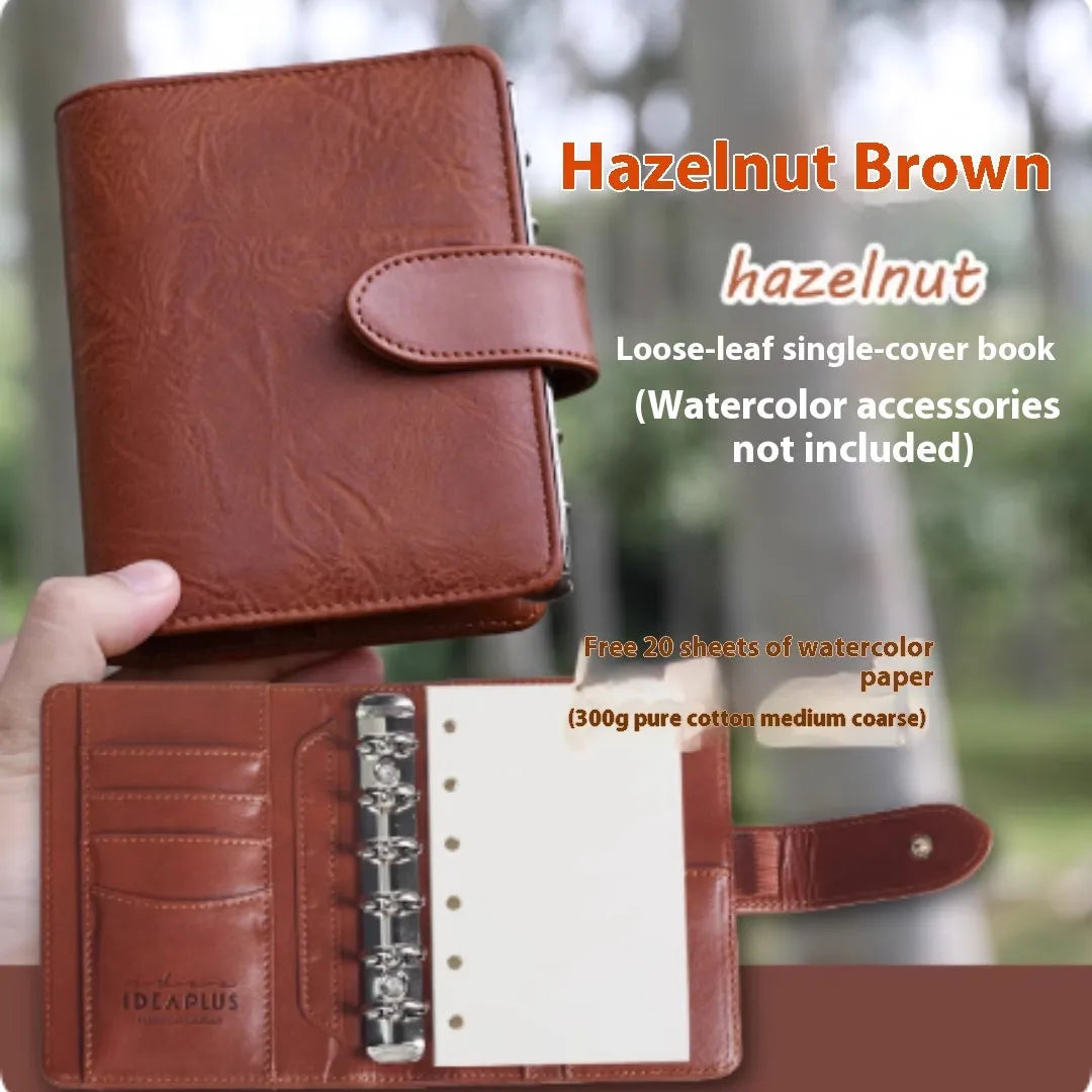 A7 loose-leaf watercolour notebook in one of five colour options: Avocado Green, Hazelnut Brown, Mango Pudding, Mocha Coffee, or Rainforest Green.