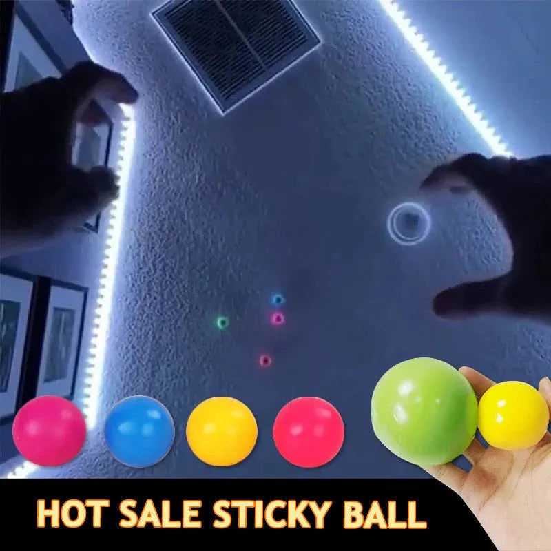 Glow in the dark luminous sticky ball toy with TPR material 4.5cm for party games