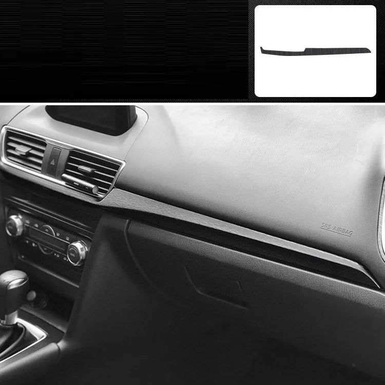 Car interior decorative film sticker kit showing pre-cut pieces for centre console and trim modification