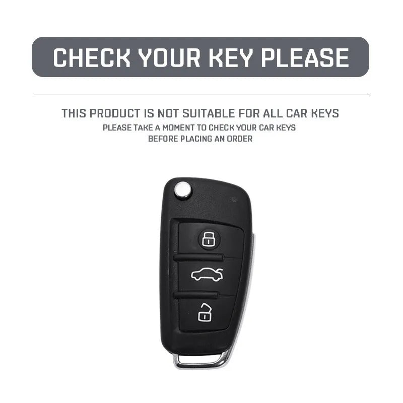 Carbon fibre style car key cover with mirror elements in carbon and white colours