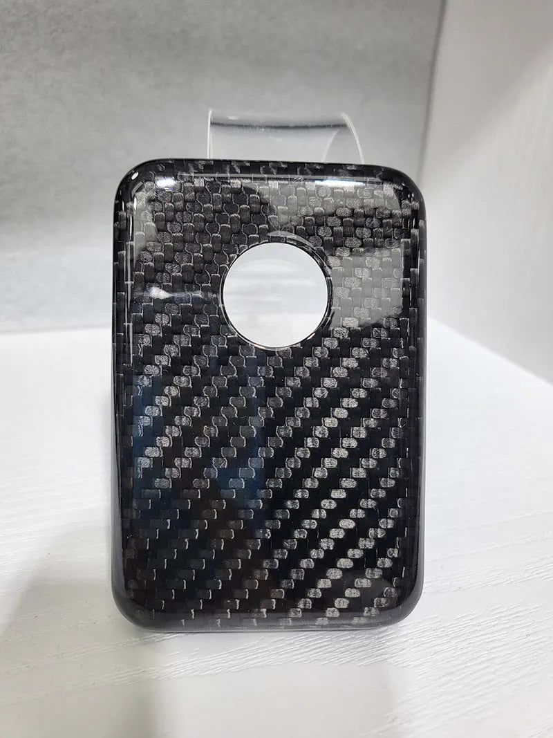 Black Kevlar MagSafe power bank case, hard shell cover for Apple MagSafe in forged and round hole finishes