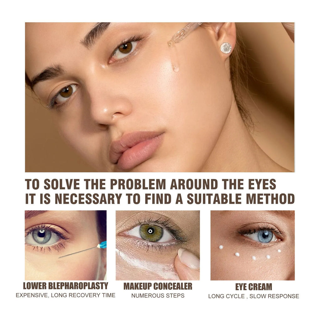 Moisturizing eye skin care essence liquid 10ml bottle with jasmine oil and squalene