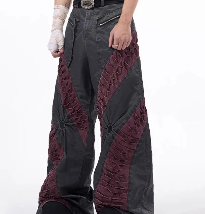 Retro three-dimensional keel casual trousers in viscose rayon fabric for summer sports wear