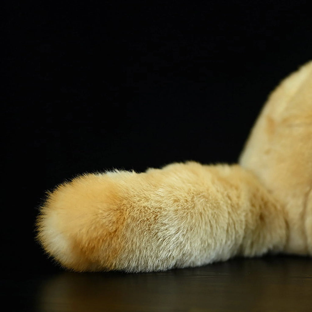Yellow wide-eared fox plush toy standing 26cm tall on a surface