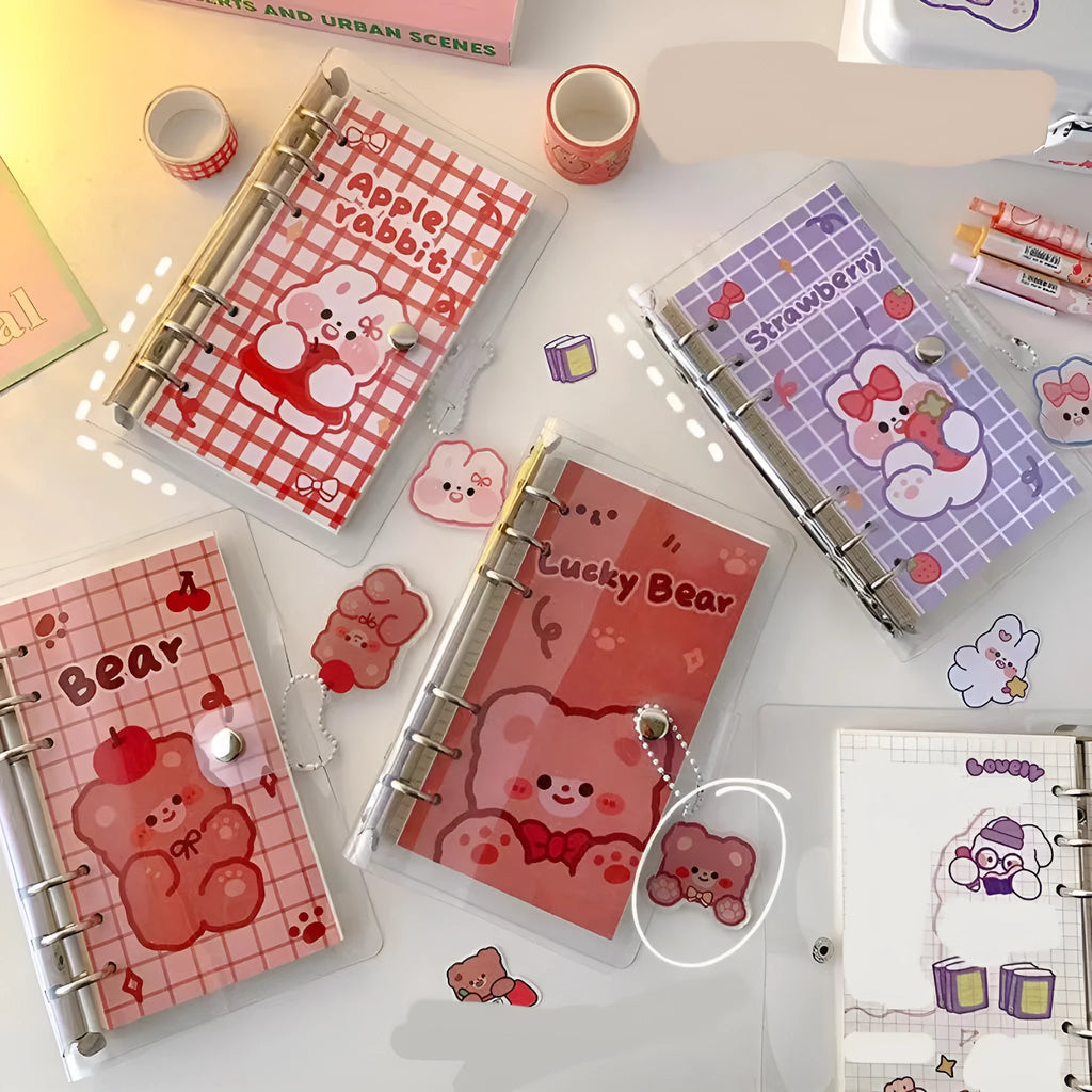 A6 loose-leaf replacement notebook with decorative cover measuring 90x170mm containing 80 sheets of 70g paper