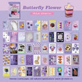 American retro cartoon mini sticker book with 50 sheets measuring 4x6cm in six colour options