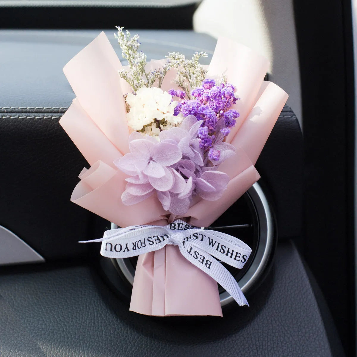 Handmade dried flower car vent perfume ornament in choice of 13 colours with 5 fragrance options