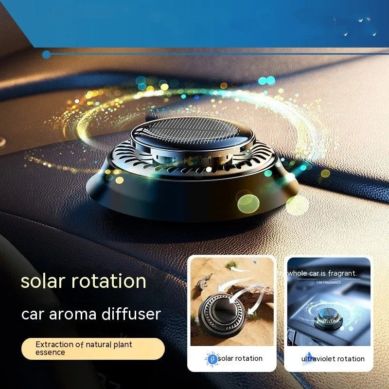 Solar car aromatherapy decoration with electromagnetic de-icing function in black gulong colour