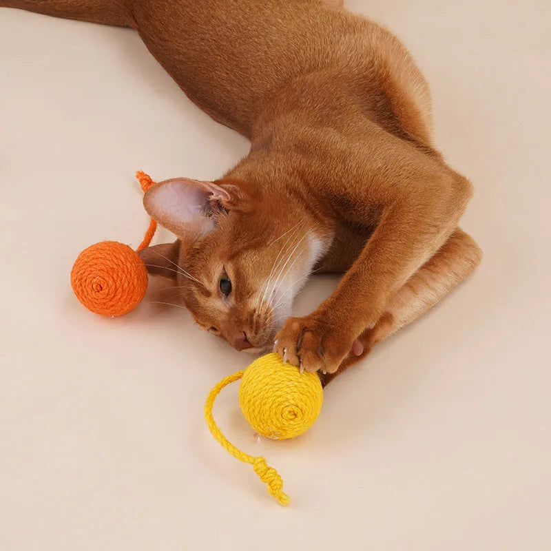 255mm cat teaser stick with colourful bite-resistant catnip balls in blue, green and red yellow blue combinations