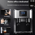 Black desktop ice maker with ice crushing and cold water functions on countertop
