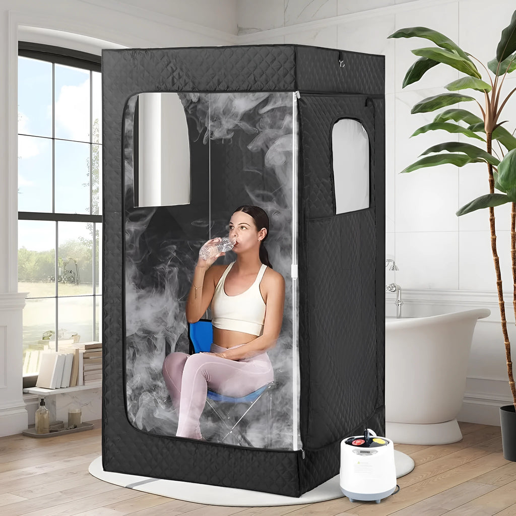 Portable mobile sauna room with stainless steel thickened bracket 180x80x80cm 230V