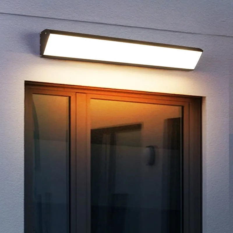 Black outdoor wall lamp, 30cm or 48cm, 12W or 19W, 220V, waterproof, modern simplicity style for garden or restaurant door