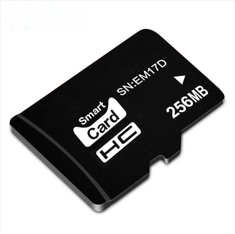 256MB TF series MicroSD memory card with dimensions 11mm by 15mm.