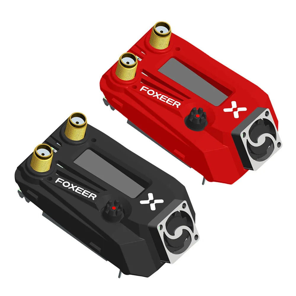 Black FPV dual receiver for FatShark and Flying Shark goggles weighing 58g with battery power