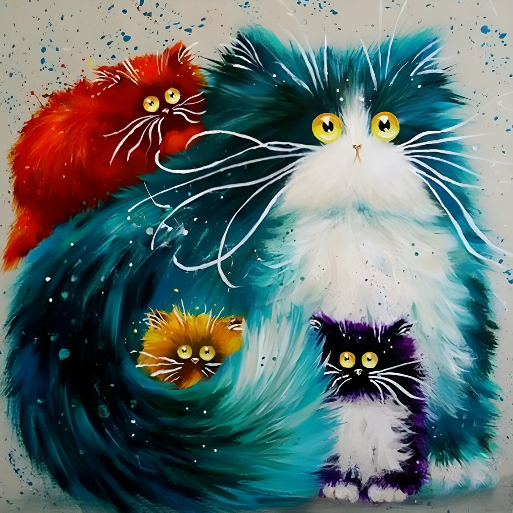 Scared Or Surprised cat design DIY painting by numbers kit with acrylic paints on pre-printed canvas
