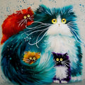 Scared Or Surprised cat design DIY painting by numbers kit with acrylic paints on pre-printed canvas