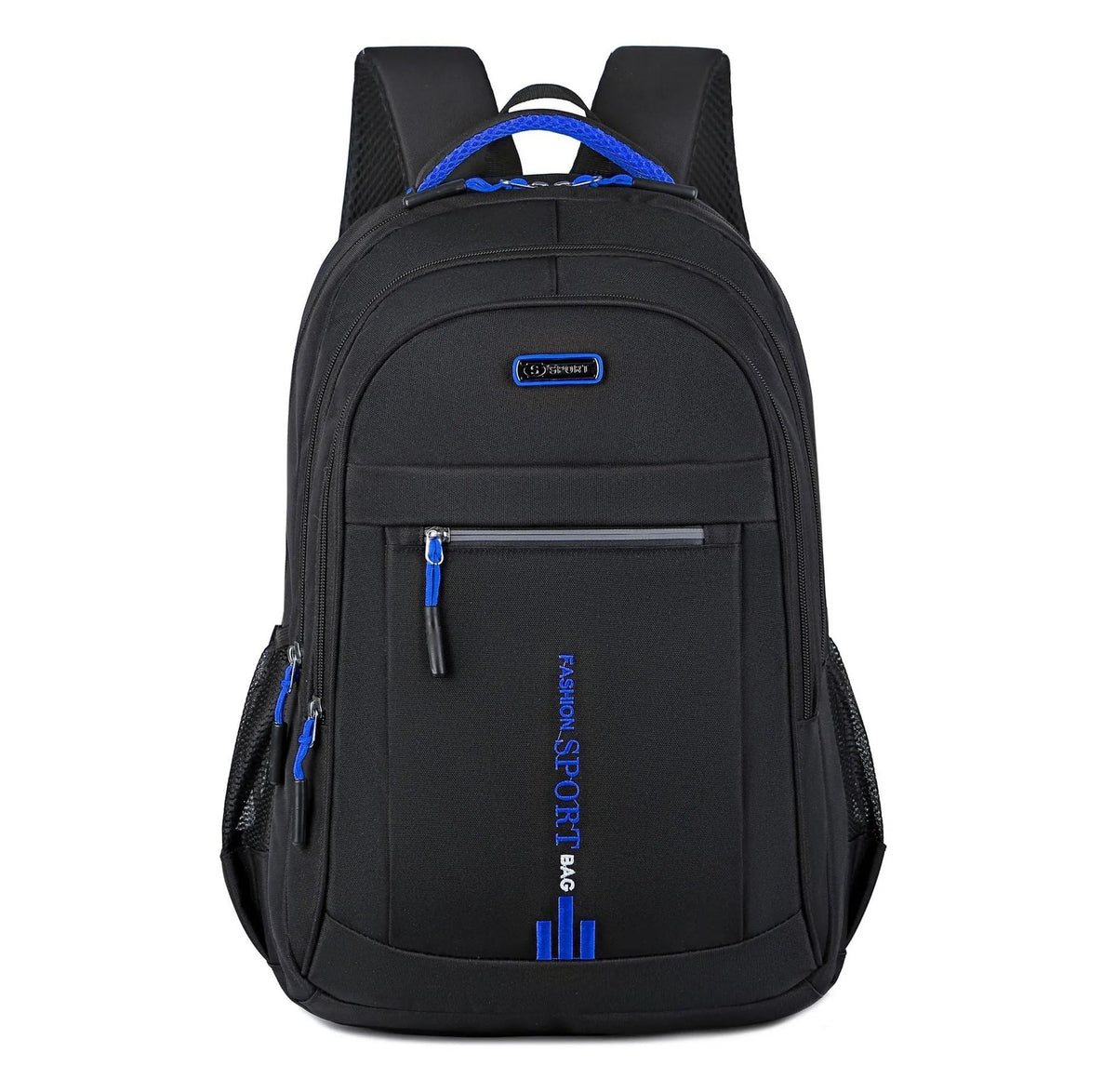 Oxford cloth business backpack with airpillow straps showing 20-35L capacity and sewing line detailing
