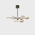 Iron and acrylic LED chandelier pendant light with multiple head options.