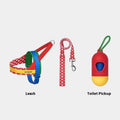 Pet dog walking chest strap and traction rope set in polyester material