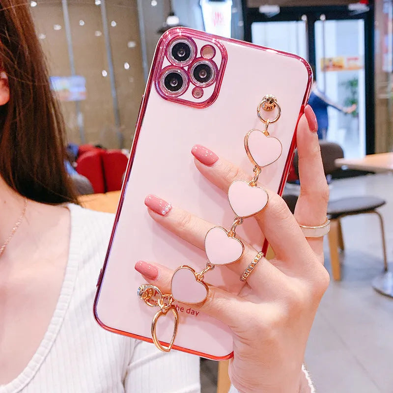 Silicone phone case with bracelet for Samsung Galaxy S22 S21 FE S22 Plus S22 Ultra A73 A13 A23 A33 A53 M23 M32 M33 M52 M53
