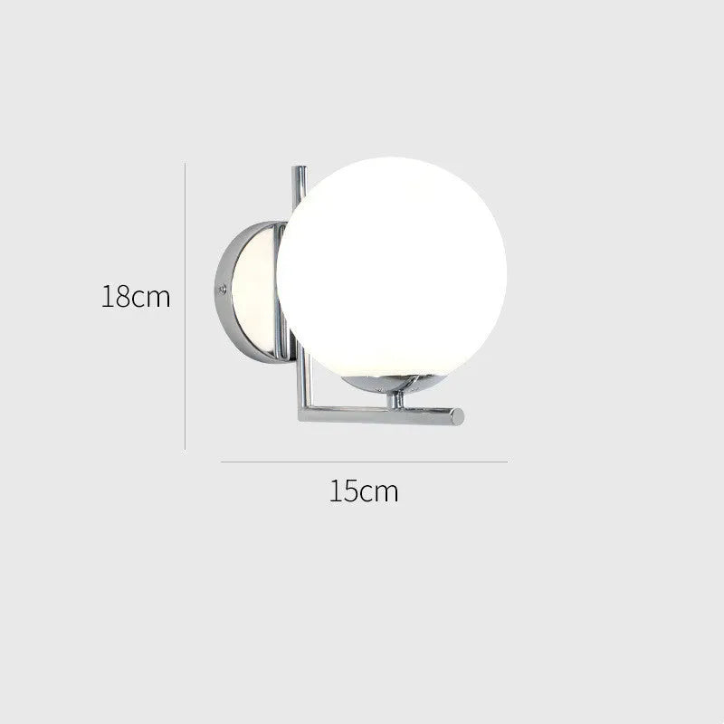 Modern minimalist round glass petal wall lamp in chrome with E27 holder and remote control
