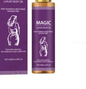 100ml bottle of body soothing treatment oil containing jojoba, camellia, and sweet almond oils.