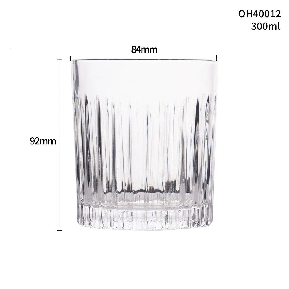 Thick bottom whiskey shot glass in crystal clear glass with twelve colour options