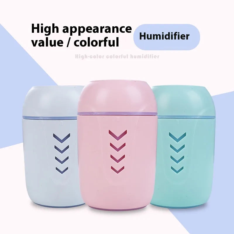 Round portable air purifier in blue colour with USB cable for car, home and office use