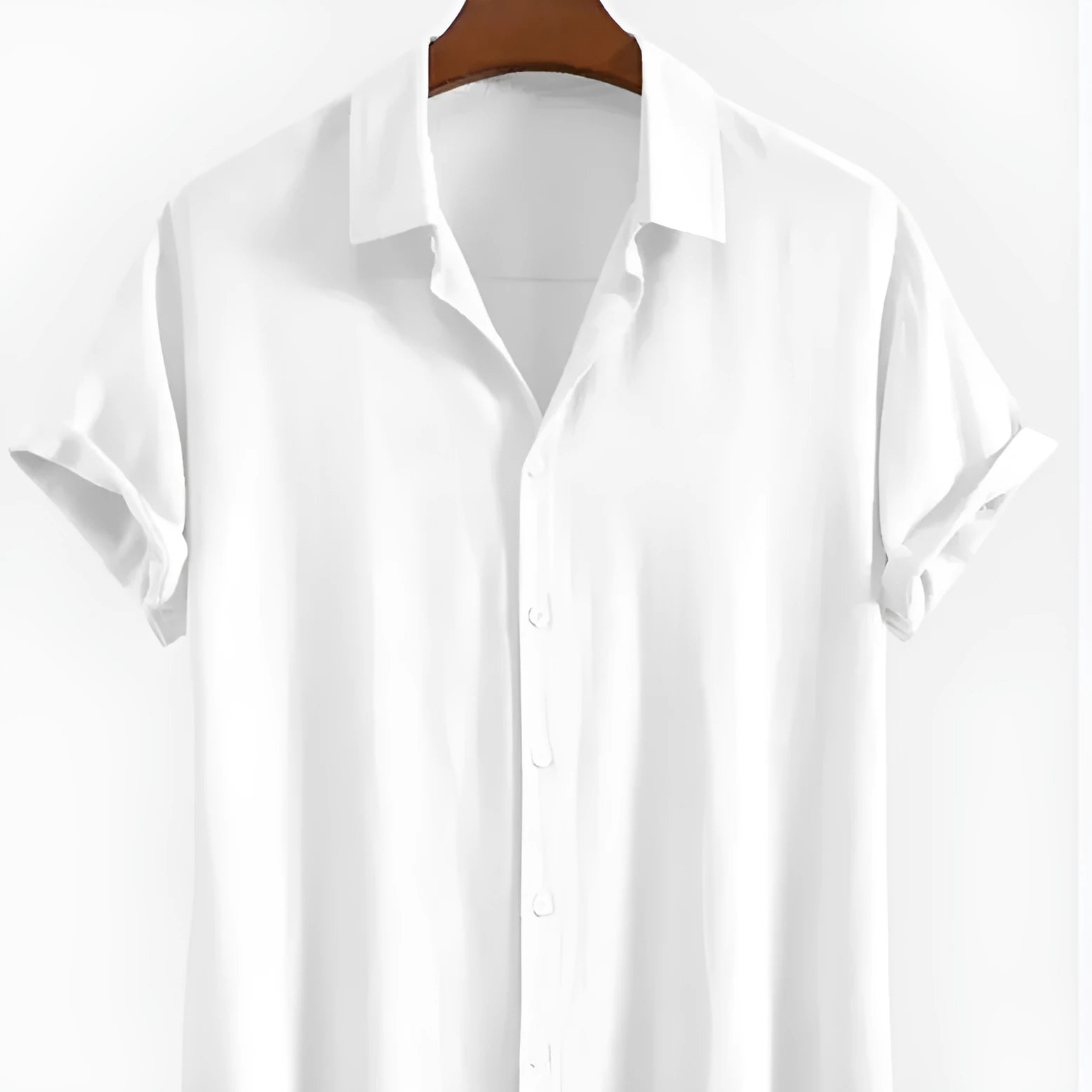Men's loose-fit short-sleeve cardigan shirt in black, green, or white for casual summer wear